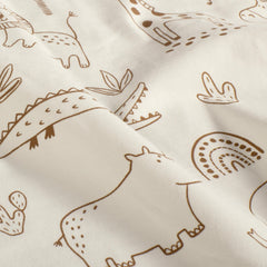 Cotton Jersey Bio Naturel printed Lions Off White
