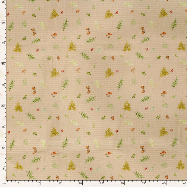 Waffle piqué fabric Beige