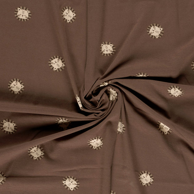 Jersey tissu Brique imprimé 