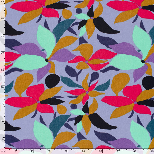 Borken Crepe stof Abstract Lila