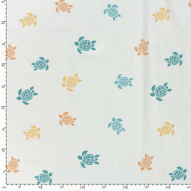 Jersey de Coton tissu animaux Blanc cassé