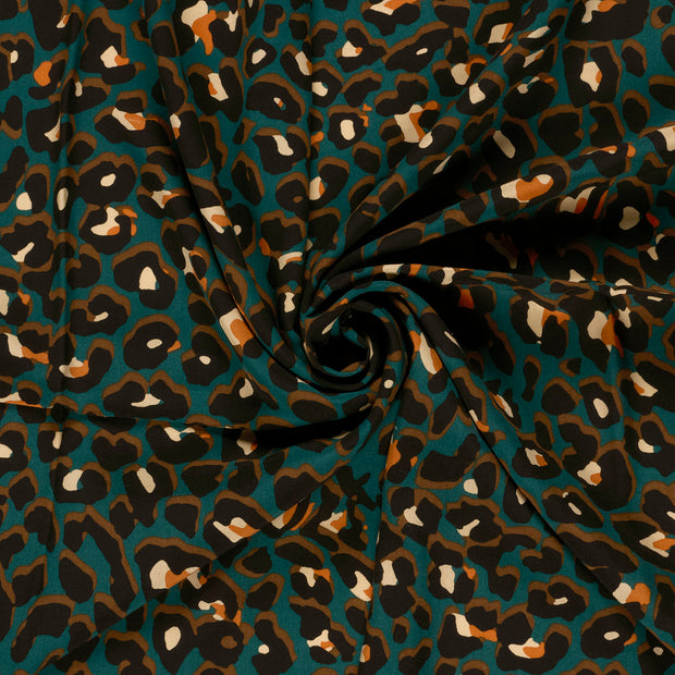 Viscose Poplin fabric Petrol printed 