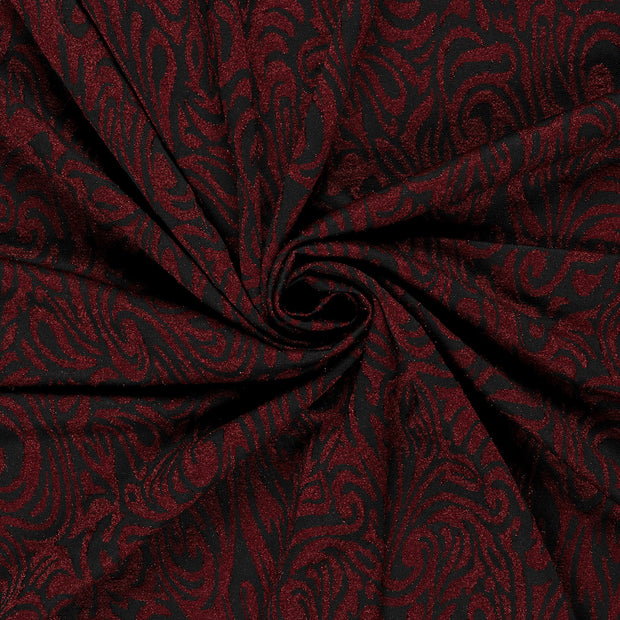 Jacquard fabric Dark Red Lurex 