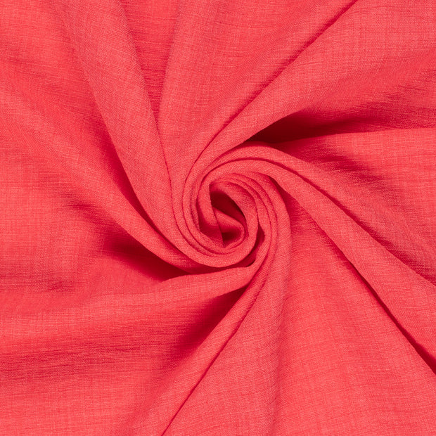 Aspecto lino tela Unicolor Rojo oscuro