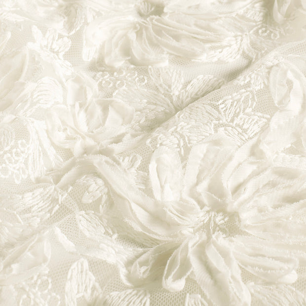 Tulle fabric Flowers Off White