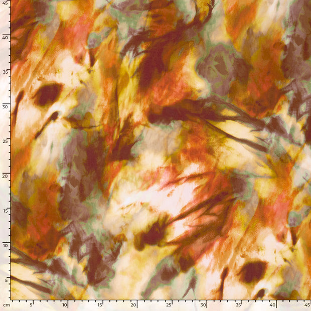 Viscosa Poplin tela Abstracto Ocre