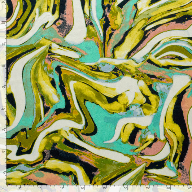 Polyester Bubble fabric Abstract Lime Green