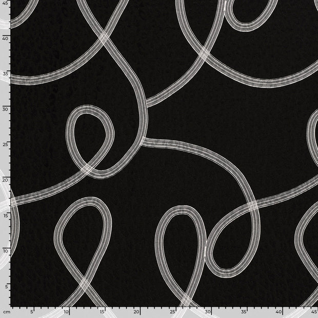 Satin Jacquard fabric Panther Black
