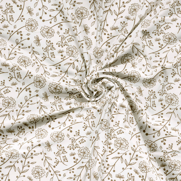 Jersey fabric Off White printed 