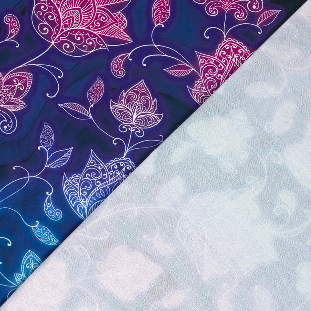 French Terry fabric Flowers digital printed 