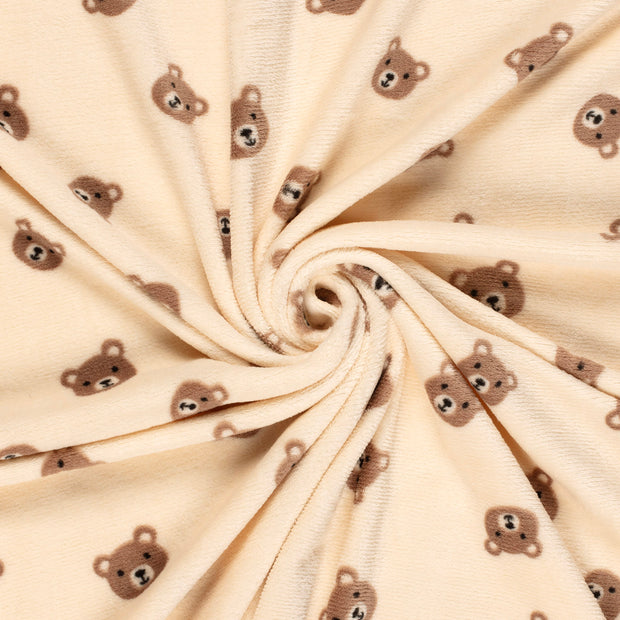 Coral Fleece fabrik Beige bedruckt 