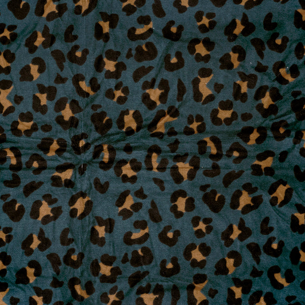 Nicky velours fabric Petrol soft 