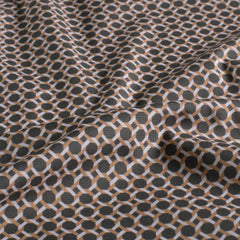 Cotton Poplin digital printed Geometric pattern Dark Grey