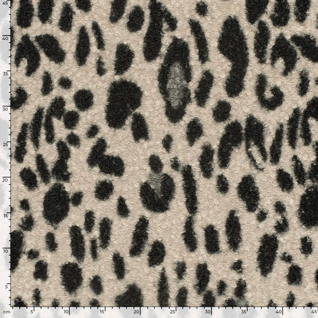 Bouclé tissu animaux Beige