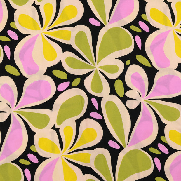 Viscose Poplin fabrik Blumen Mehrfarbig