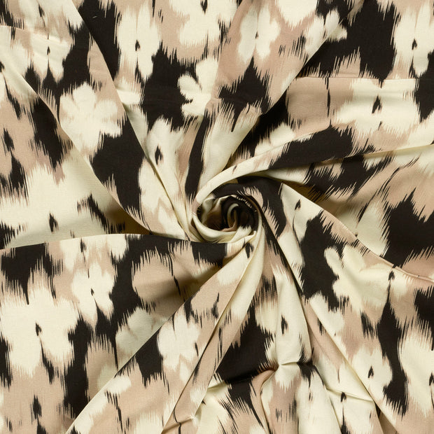 Viscose Satin fabric Black printed 