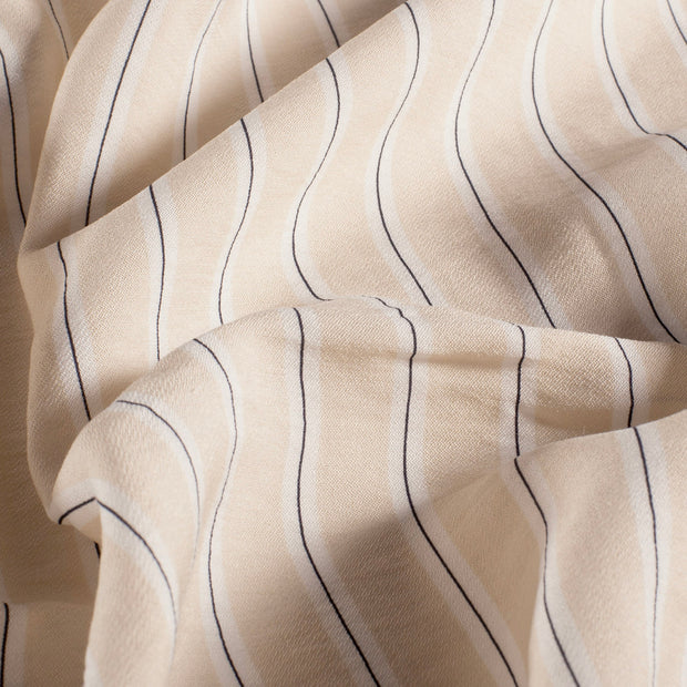 Viscose Nylon Crepe fabrik Streifen Beige