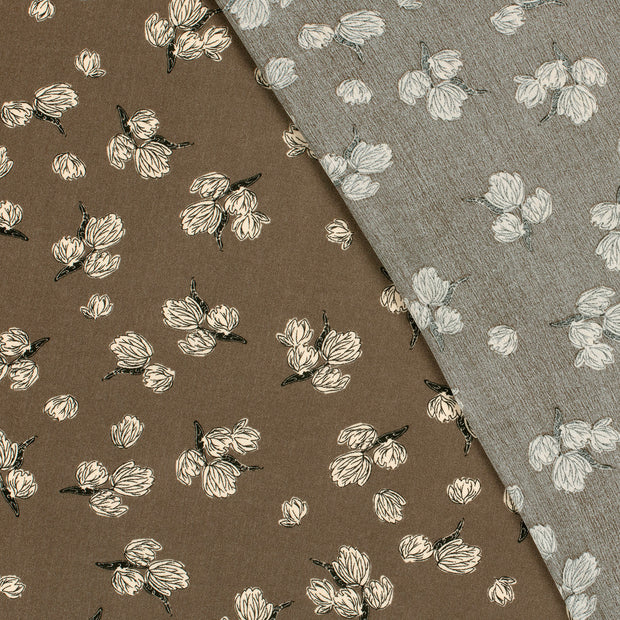 Borken Crepe fabric Flowers printed 