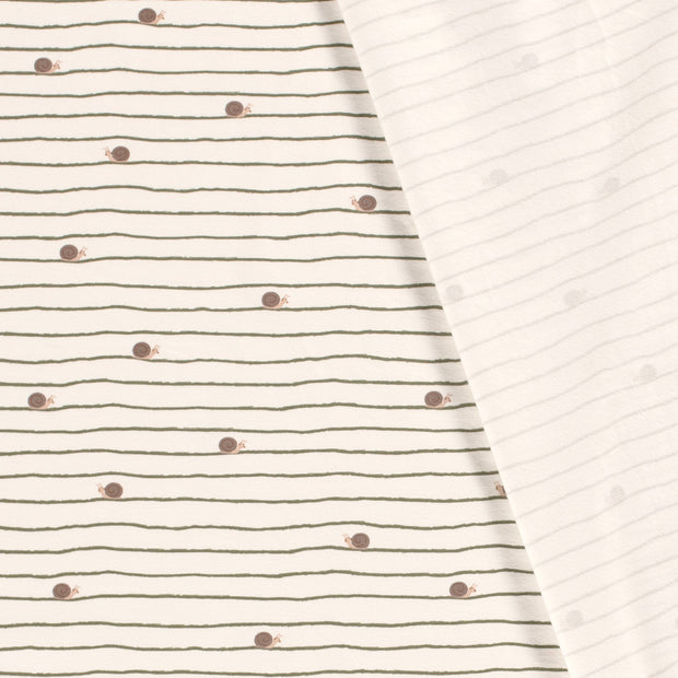 Jersey fabric Snails printed 