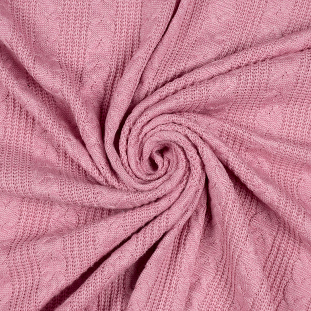 Heavy Knit tela Rosa claro teñido con hilo 