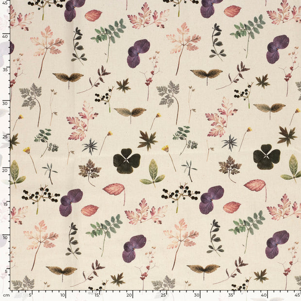 Panama stof Bladeren Beige