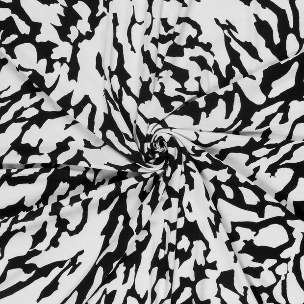 Viscose Vortex Jersey tissu Noir imprimé 
