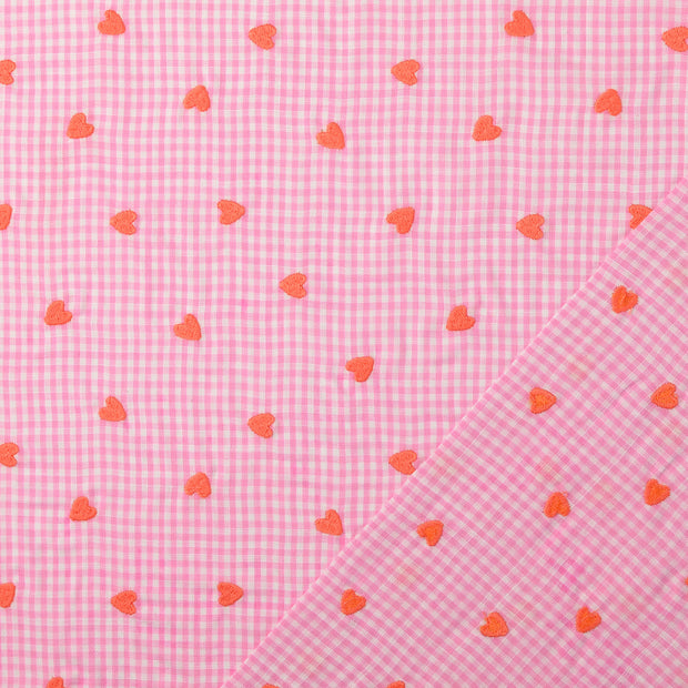 Baumwolle Popeline fabrik Rosa stickerei 