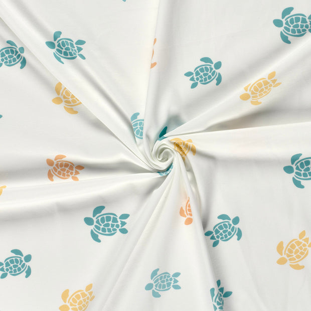 Jersey de Coton tissu Blanc cassé imprimé 