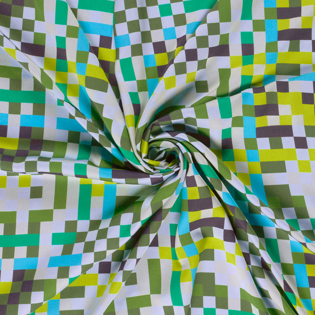 Viscose Satin fabric Light Blue digital printed 