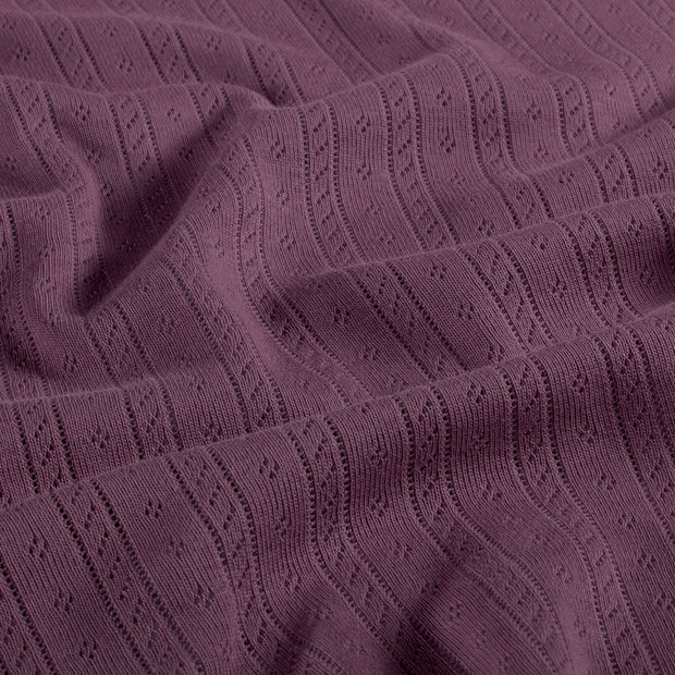 Pointelle tissu Unicolore Mauve
