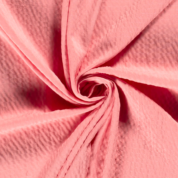 Viscose Bubble tissu Unicolore Rose