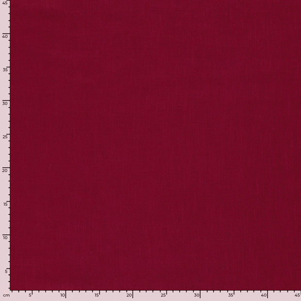 Linen fabric Unicolour Dark Red