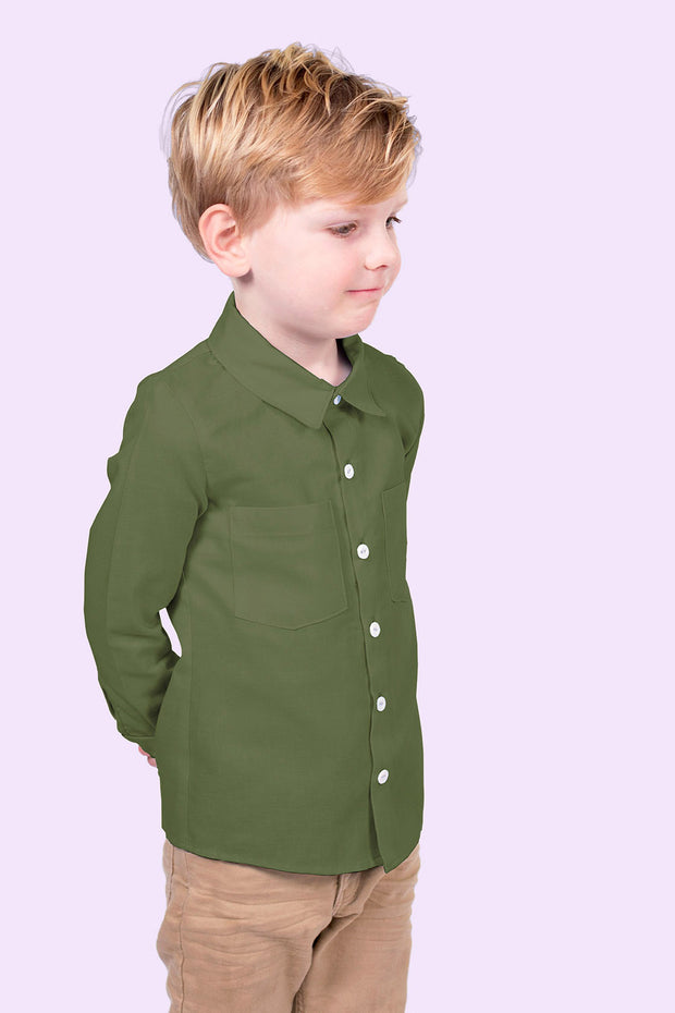 Bamboo Poplin fabric Unicolour Khaki Green