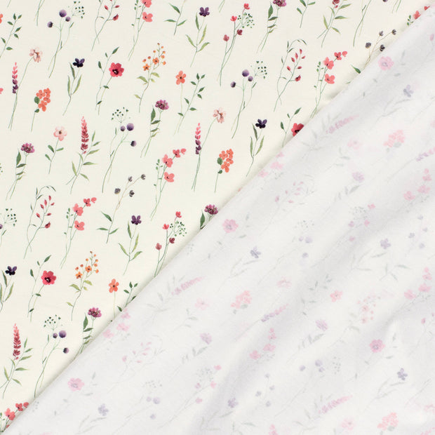 Jersey de Coton GOTS tissu fleurs imprimé numérique 