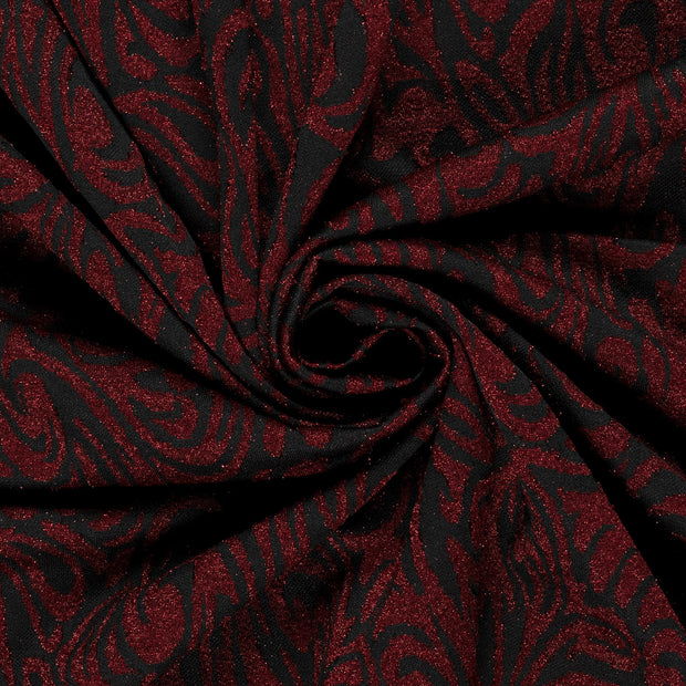 Jacquard stof Abstract Donker rood