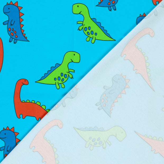 Jersey tissu dinosaures imprimé 