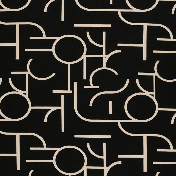 Punta di Roma fabric Black matte 