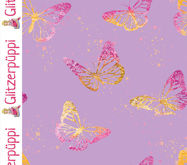 Jogging fabric Butterflies Lila