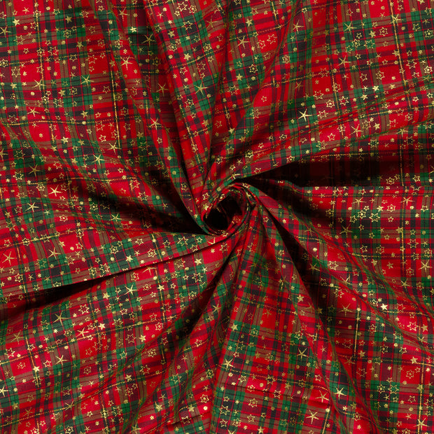 Algodón Popelina tela Rojo 