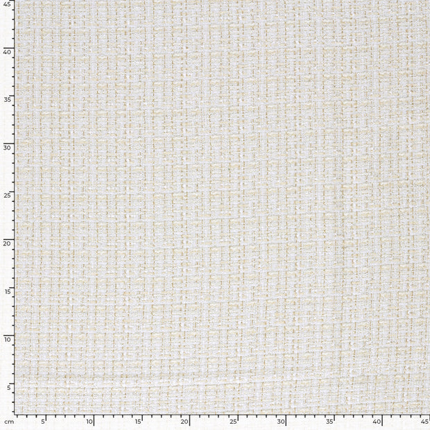 Bouclé fabric Checks Off White