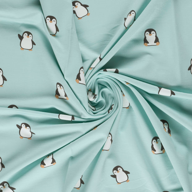 French Terry fabric Baby Blue printed 
