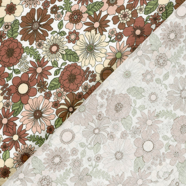 Muslin fabric Flowers printed 