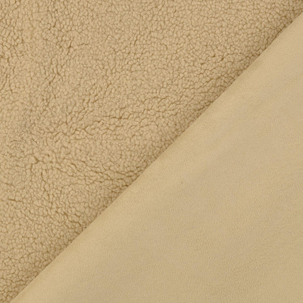 Fake Fur fabric Beige backed 
