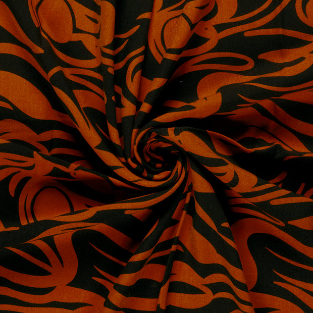 Viscosa Twill tela Ladrillo estampado 