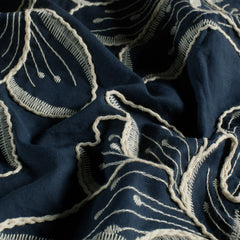 Voile Flowers Navy