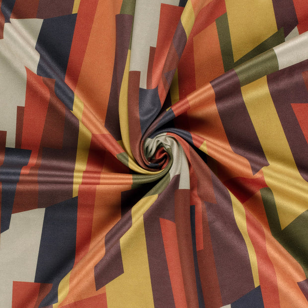 Cuir Suèdé tissu Brique imprimé 