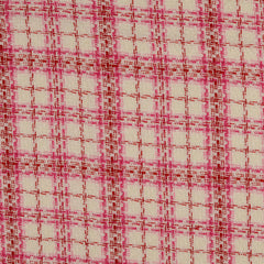 Bouclé yarn dyed Checks Red