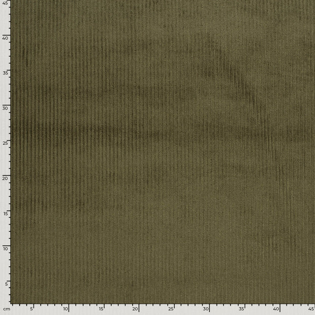 Corduroy 4.5w fabric Unicolour Khaki Green