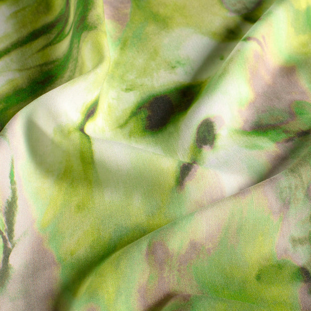 Viscose Poplin fabric Abstract Green