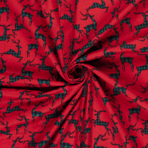 Flannel fabric Red printed 